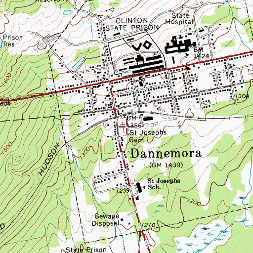 Topographic Map of Saint Josephs Cemetery, NY