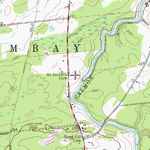 Topographic Map of Saint Josephs Cemetery, NY