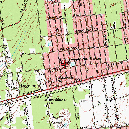 Topographic Map of Saint Joseph the Worker Roman Catholic Church, NY