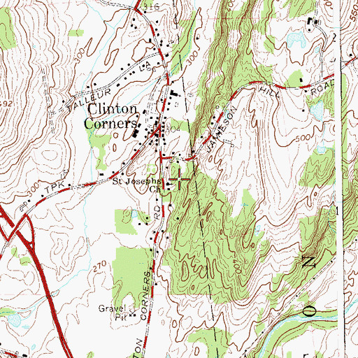 Topographic Map of Saint Josephs Church, NY