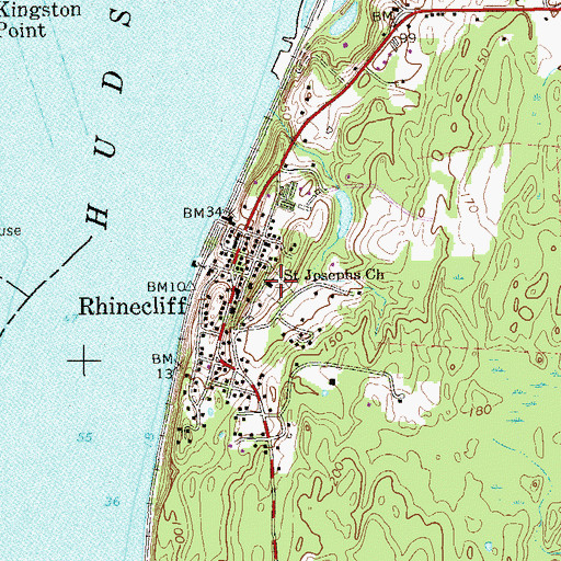 Topographic Map of Saint Josephs Church, NY