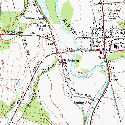 Topographic Map of Saint Josephs Church, NY