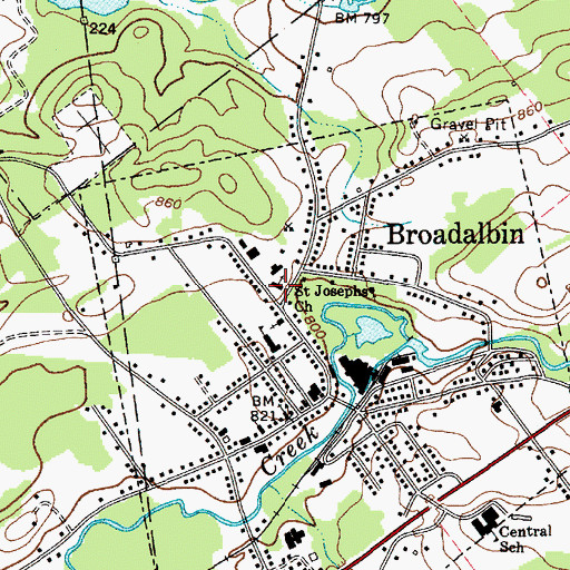 Topographic Map of Saint Josephs Church, NY
