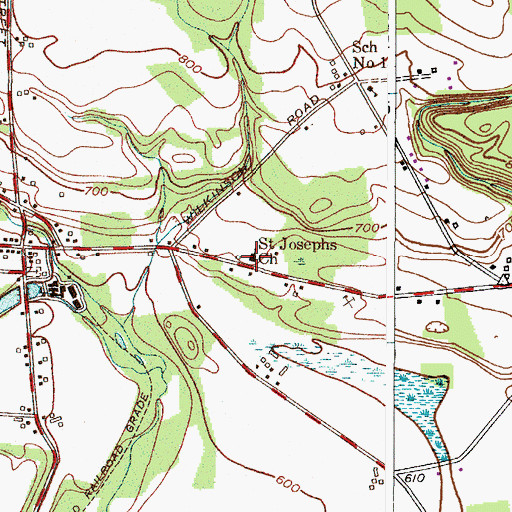 Topographic Map of Saint Josephs Church, NY