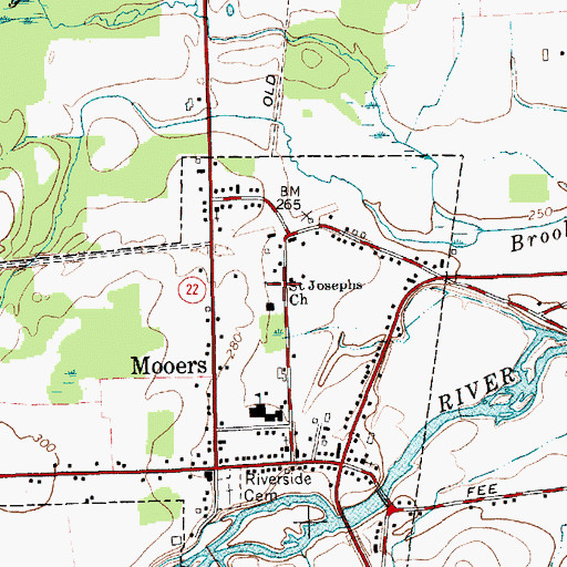 Topographic Map of Saint Josephs Church, NY