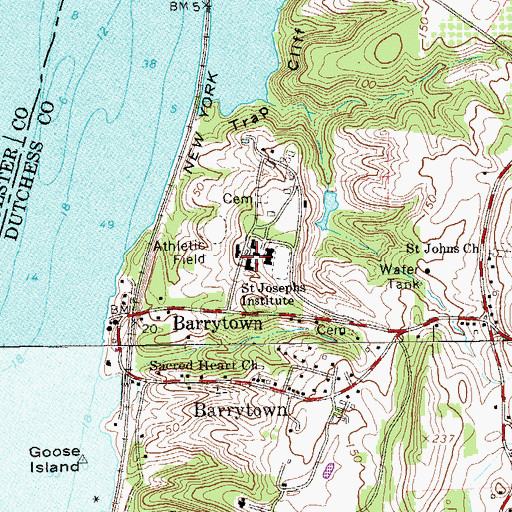Topographic Map of Saint Josephs Institute (historical), NY