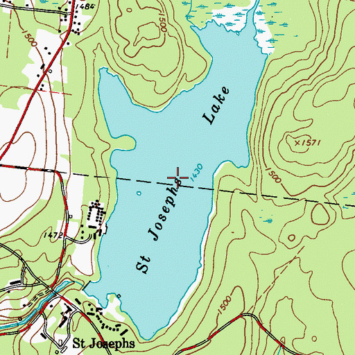 Topographic Map of Saint Josephs Lake, NY