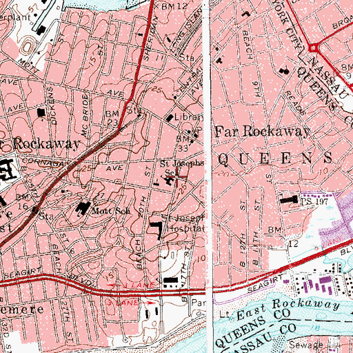Topographic Map of Saint Josephs School, NY