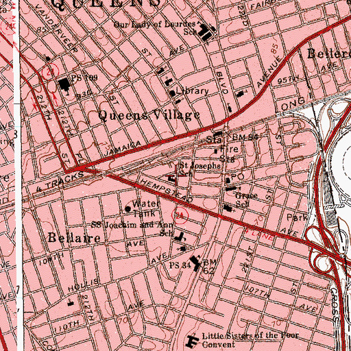 Topographic Map of Saint Josephs School, NY