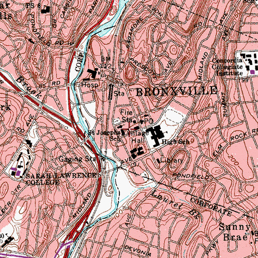Topographic Map of Saint Josephs School, NY