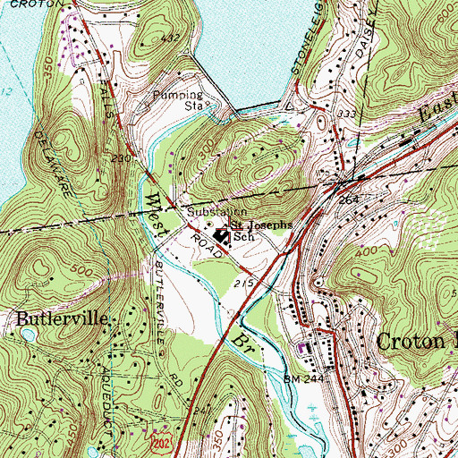 Topographic Map of Saint Josephs School, NY