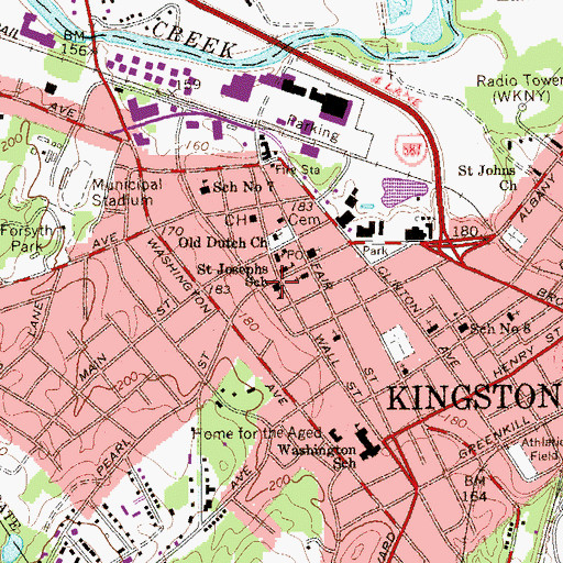 Topographic Map of Saint Josephs School, NY