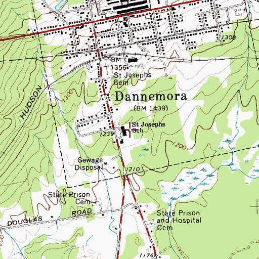 Topographic Map of Saint Josephs School, NY