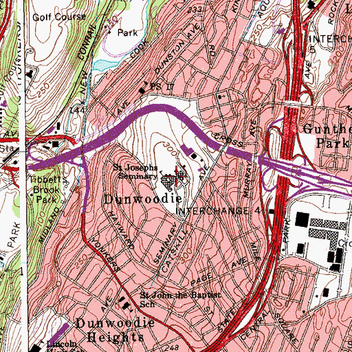 Topographic Map of Saint Josephs Seminary, NY