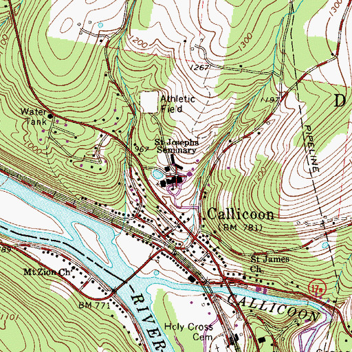 Topographic Map of Saint Josephs Seminary, NY