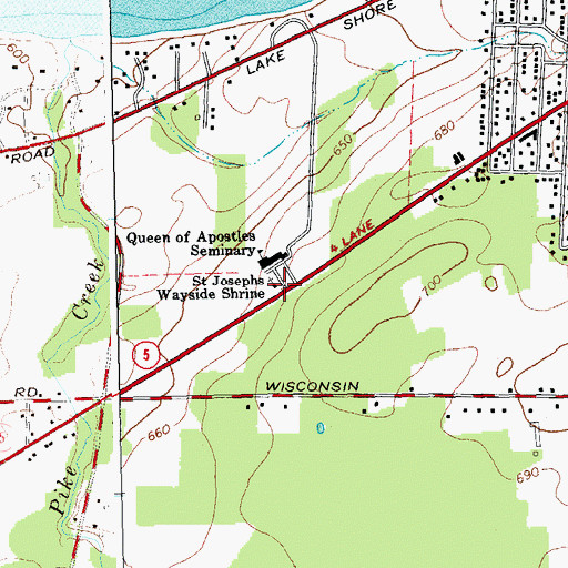 Topographic Map of Saint Josephs Wayside Shrine, NY