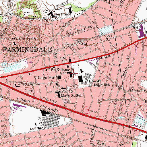 Topographic Map of Saint John Baptist De LaSalle Regional School, NY
