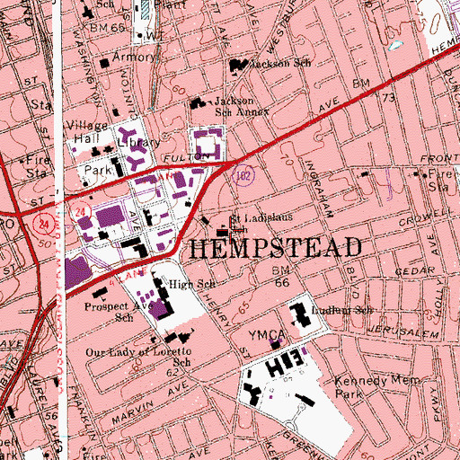 Topographic Map of Saint Ladislaus School, NY