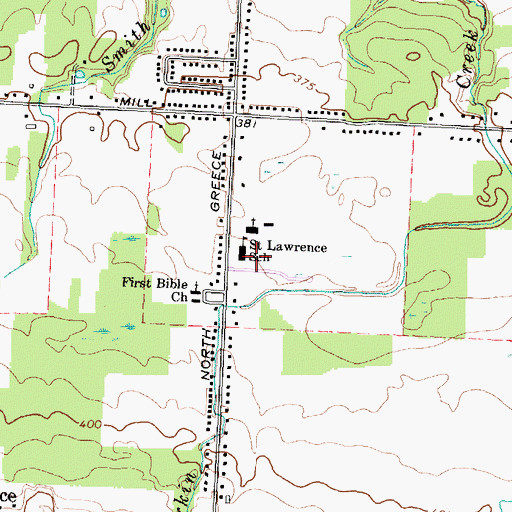 Topographic Map of Saint Lawrence School, NY