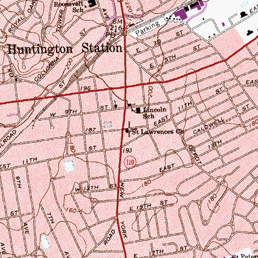 Topographic Map of Saint Lawrences Church, NY