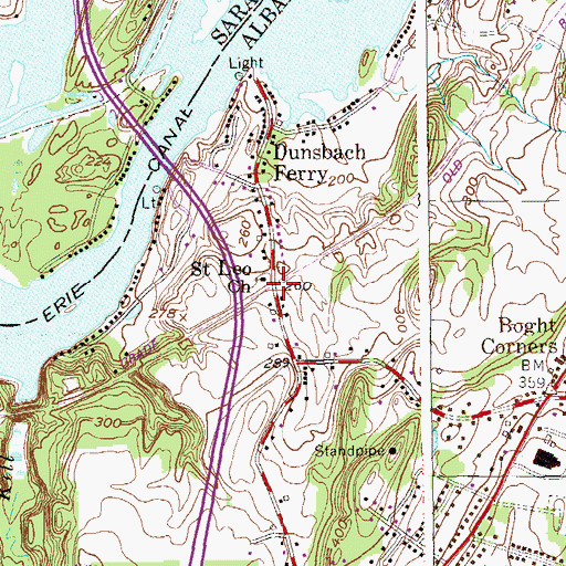 Topographic Map of Saint Leo Church, NY