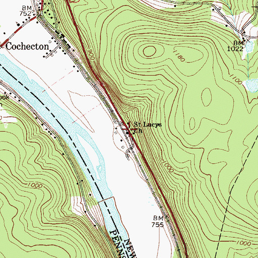Topographic Map of Saint Lucys Church, NY