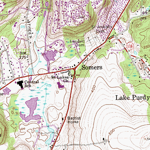 Topographic Map of Saint Luke's Episcopal Church, NY