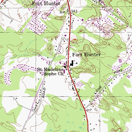 Topographic Map of Saint Madelene Sophe Church, NY