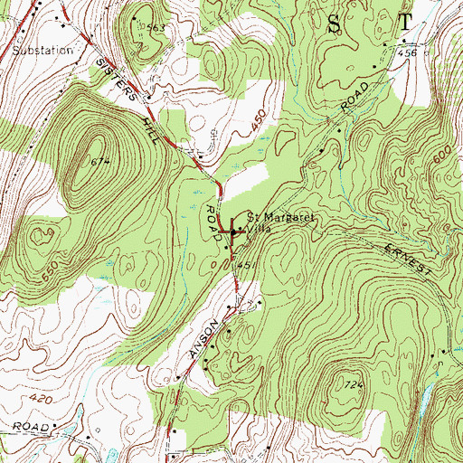 Topographic Map of Saint Margaret Villa, NY