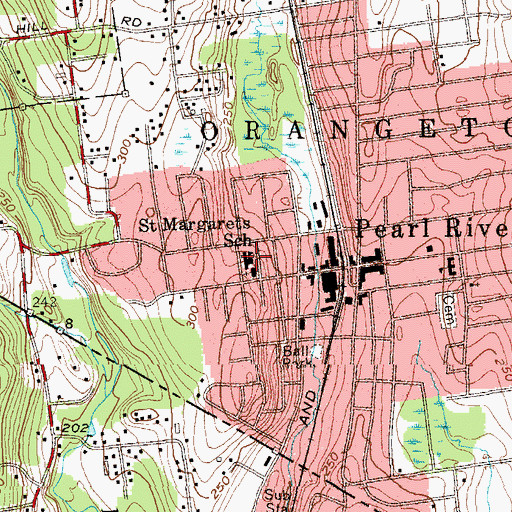 Topographic Map of Saint Margarets School, NY