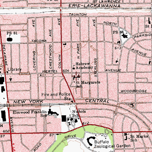 Topographic Map of Saint Margarets School, NY