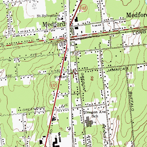 Topographic Map of Saint Marks Episcopal Church, NY