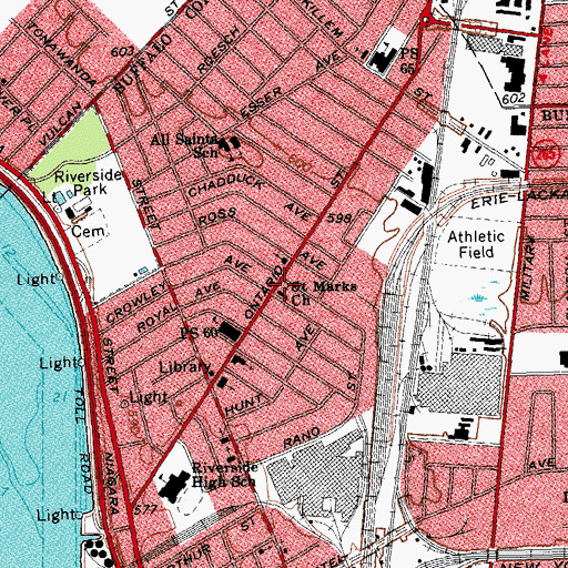 Topographic Map of Saint Marks Church, NY
