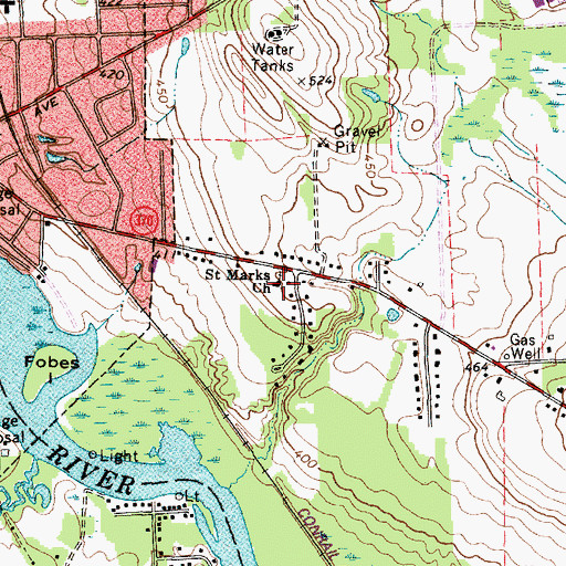 Topographic Map of Saint Mark's Lutheran Church, NY