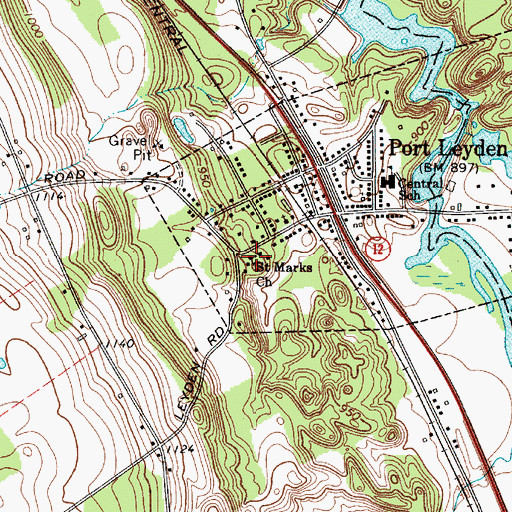 Topographic Map of Saint Marks Church, NY