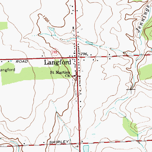 Topographic Map of Saint Martins Church, NY