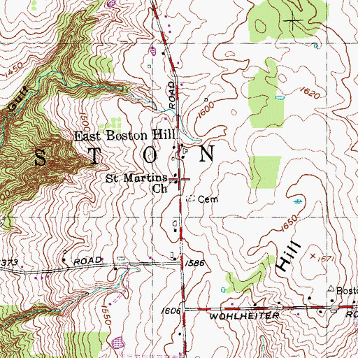 Topographic Map of Saint Martin's Lutheran Church, NY