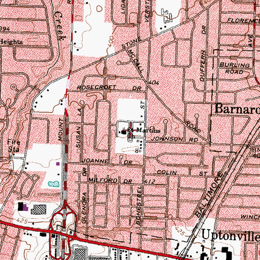 Topographic Map of Saint Martins Church, NY