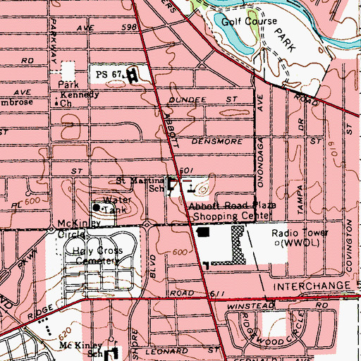 Topographic Map of Saint Martins School, NY