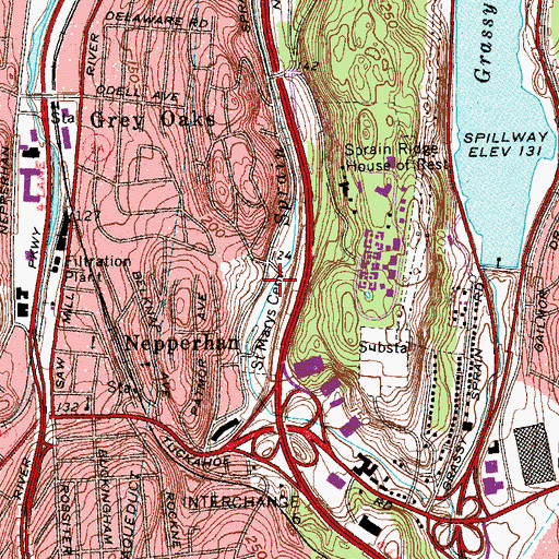 Topographic Map of Saint Marys Cemetery, NY