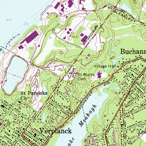 Topographic Map of Saint Patricks Cemetery, NY