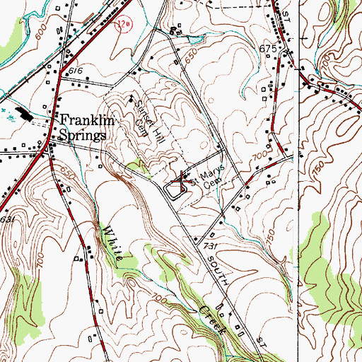 Topographic Map of Saint Marys Cemetery, NY
