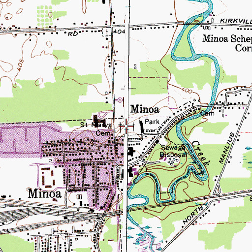 Topographic Map of Saint Marys Cemetery, NY