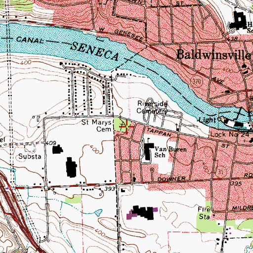 Topographic Map of Saint Marys Cemetery, NY
