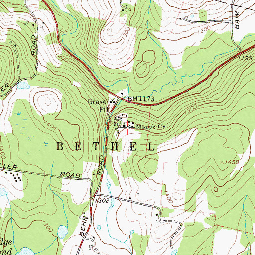 Topographic Map of Saint Marys Church, NY