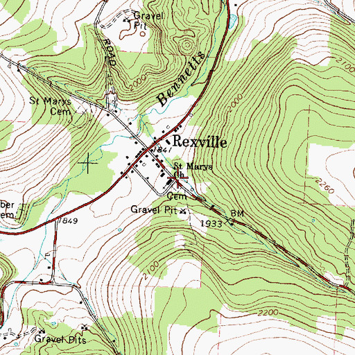 Topographic Map of Saint Marys Church, NY