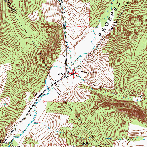 Topographic Map of Saint Marys Church, NY