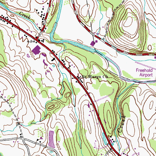 Topographic Map of Saint Marys Church, NY