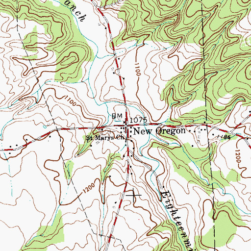 Topographic Map of Saint Marys Church, NY