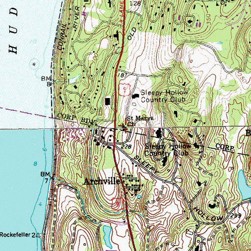 Topographic Map of Saint Mary's Episcopal Church, NY